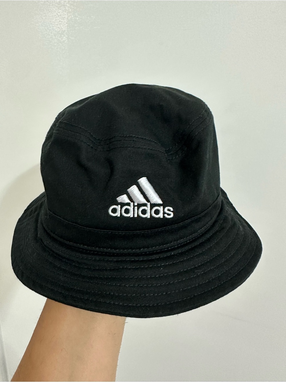 Adidas Black Bucket Hat with White Logo
